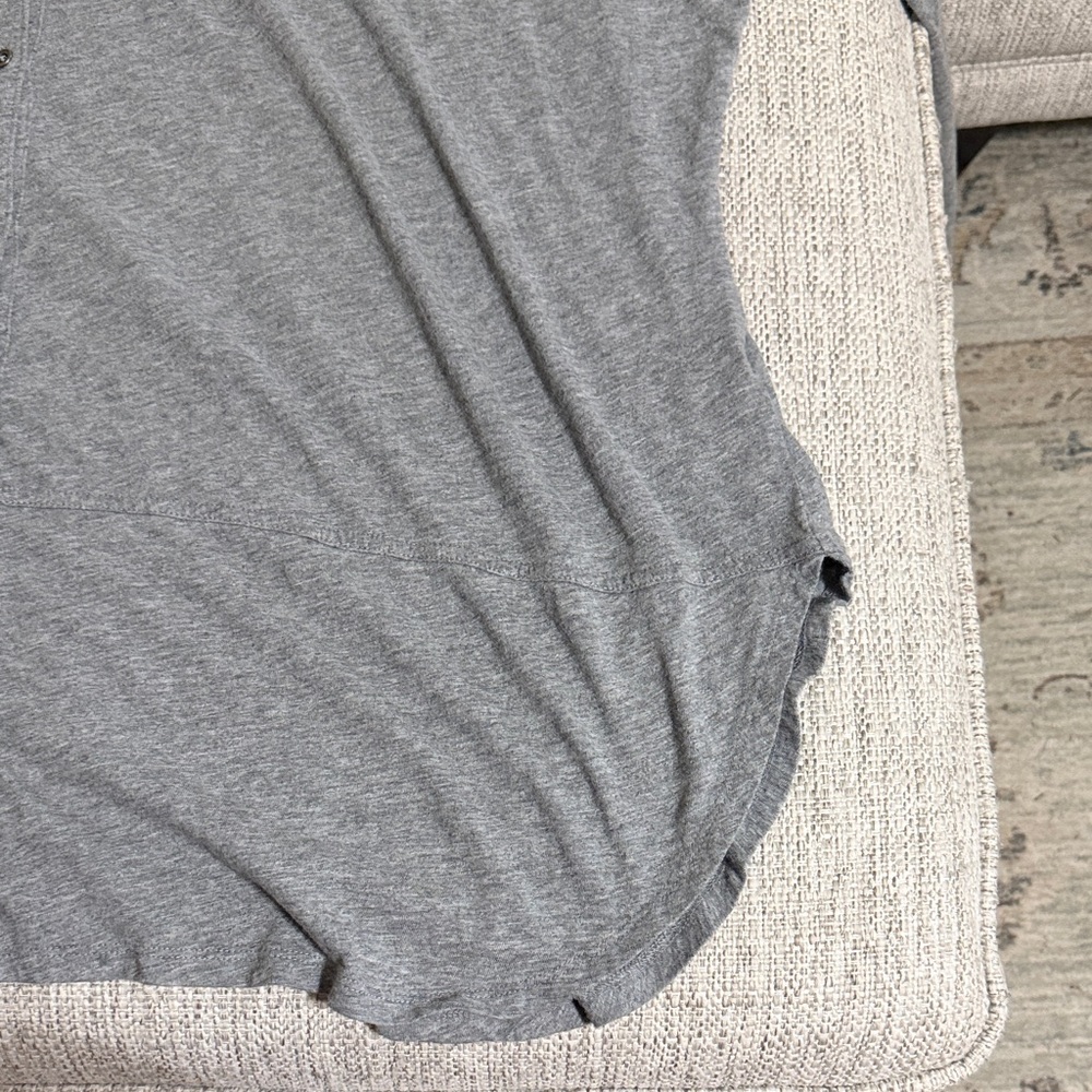 Charcoal Gray Button Down Shirt Plus Size 2X Cotton Lightweight Casual - Picture 7 of 10